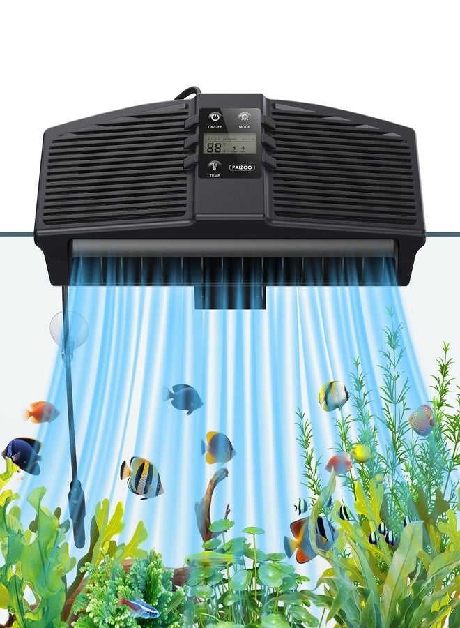 مروحة تبريد أحواض السمك من بايزو، مروحة تبريد لحوض السمك مزودة بمسبار حرارة وشاشة LCD، مبرد مياه لأحواض السمك، ملحقات أسماك الأكسولوتل والبيتا، 7 واط - Image 1